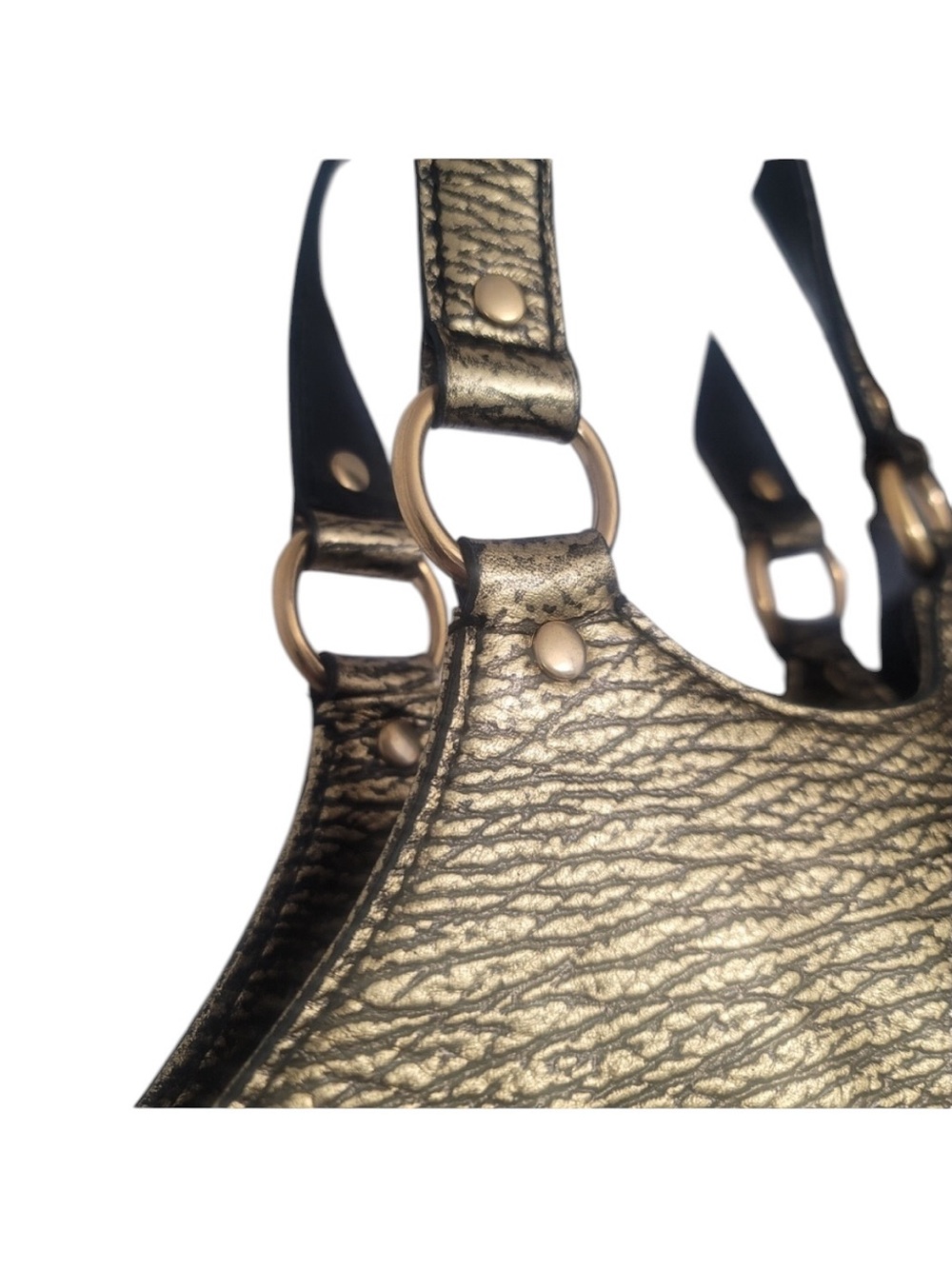 YVES SAINT LAURENT Metallic Gold Textured Leather Hobo Bag - Archival YSL - Picture 13 of 15